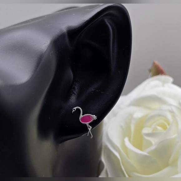 ❤️ FLAMINGO STUD EARRINGS - Picture 2 of 4